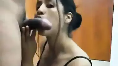 Sexy secretary gives an Indian blowjob to her boss