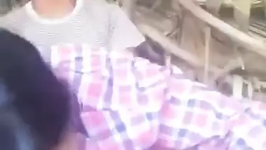 Man sucks boobs before fucking the milf in Nepali sex