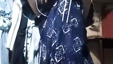 Cute chubby Indian GF lifting nighty and showing pussy