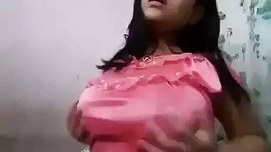 Satin Nighty Nepali Girl Pressing Big Boobs free sex video