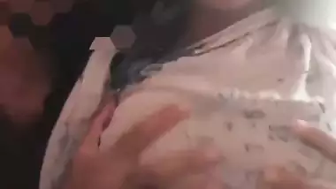 Mallu lovers selfie video with viral romantic boob press