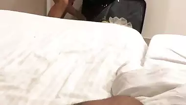Wife in hotel room during honeymoon walks nude