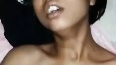 Pretty desi girl fucking pussy with condom dick