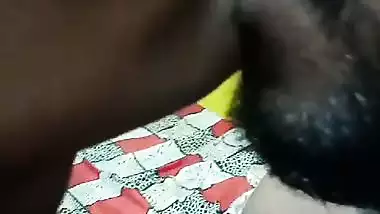 Lover licks his married lover’s tongue in Telugu sex