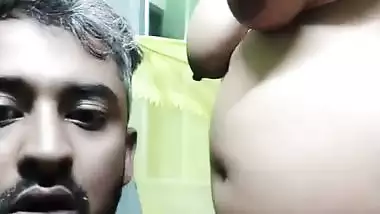 Firm boobs desi wife blowjob to husband thick dick