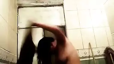 Cute girl nude bath selfie