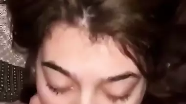 White Indian naked babe sucks the thick dick of her lover