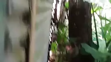 Neighbor Bengali aunty bathing outdoor caught on camera