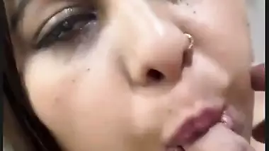 Indian pornstar Tina Nandi fucks and drinks cum